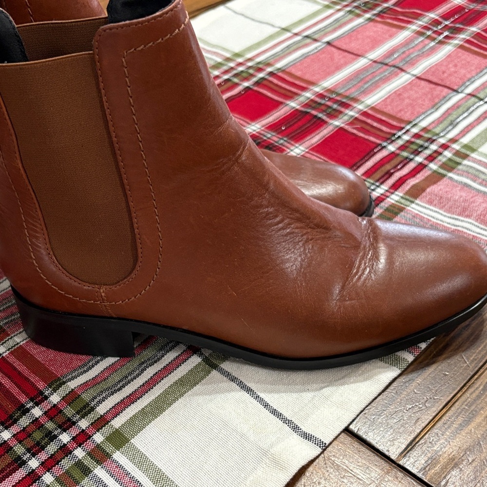 Women’s Italian Brown Leather Chelsea Boots - Picture 2 of 4